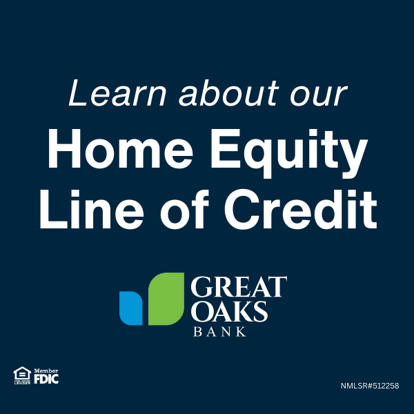 Click to Read Unlock the Power of Your Home: How a Home Equity Line of Credit (HELOC) from Great Oaks Bank Can Work for You Photo for Unlock the Power of Your Home: How a Home Equity Line of Credit (HELOC) from Great Oaks Bank Can Work for You